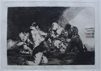 FRANCISCO JOSÉ DE GOYA Group of 7 etchings with aquatint from Los Desastres de la Guerra.